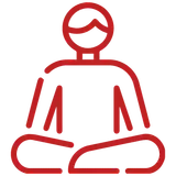Animated icon of a person sitting calmly